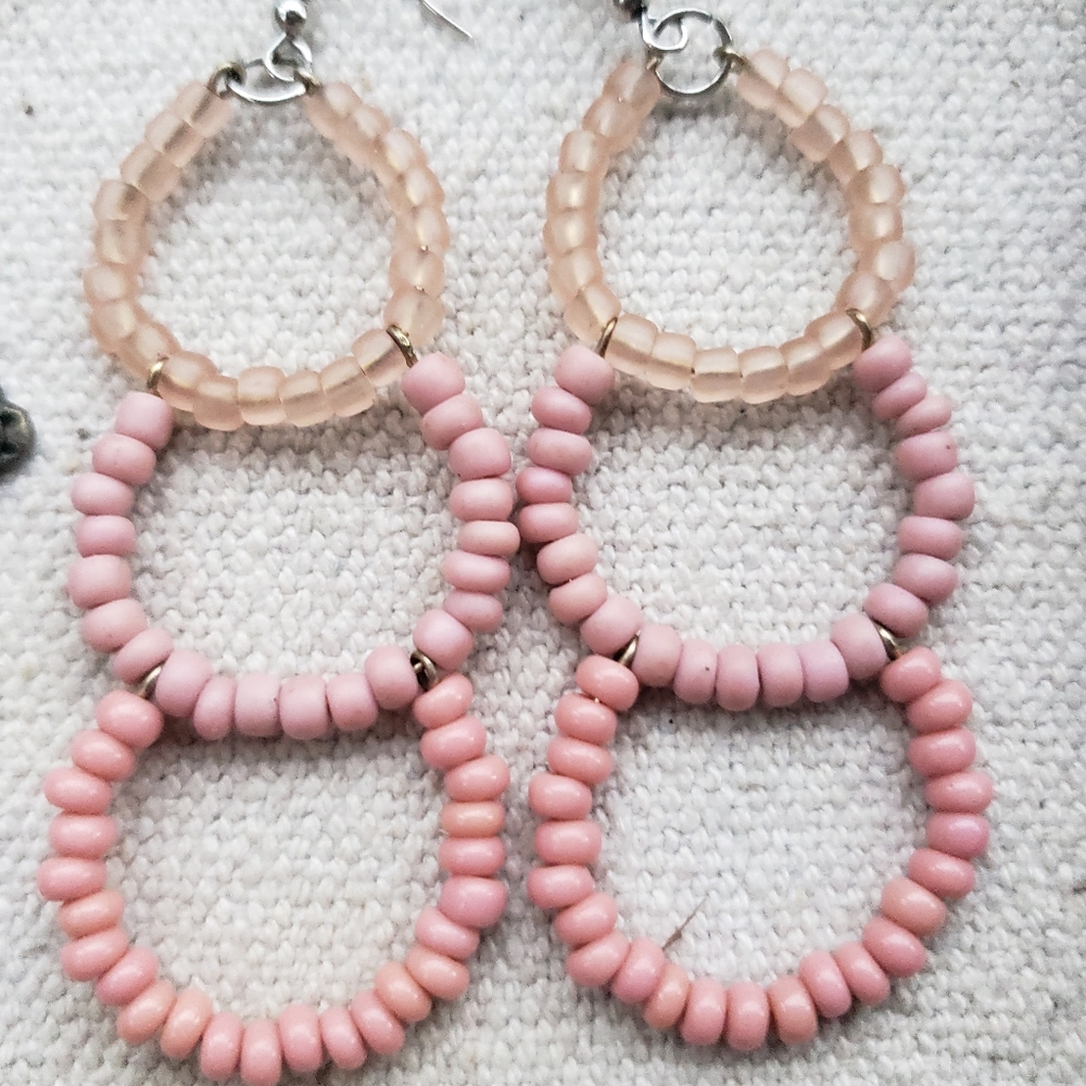 Fun Bold Hoop Earrings, Fun Pink Earrings, Statement Earrings, Bold Jewelry